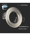 GU10 inbouwspot - Satijn nikkel, rond, aluminium, gat: Ø7,3 cm, afm: Ø8,1 cm