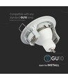 GU10 inbouwspot - Wit, aluminium, IP20 binnen, Gat: Ø7,3 cm, Afm: Ø8,1 cm