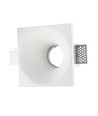 Vierkante witte gips inbouwspot - Voor GU10, 121 x 121 mm, IP20 binnen, overschilderbaar