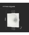Vierkante witte gips inbouwspot - Voor GU10, 121 x 121 mm, IP20 binnen, overschilderbaar