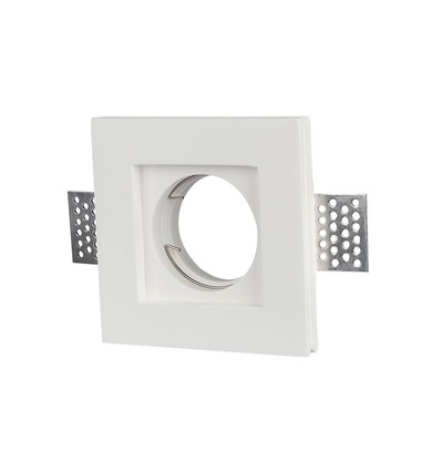 GU10 inbouwspot in gips, vierkant - Wit, zonder lichtbron, gat: 10,3 x 10,3 cm, IP20