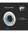 GU10 inbouwspot, rond - Roestvrij staal, verstelbaar, gat: Ø7,4 cm, IP20