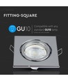GU10/MR16 Vierkante downlight - Zonder lichtbron, IP20, Zaagmaat: 7,4x7,4 cm, Afmetingen: 9,9x9,9 cm