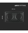 Dubbele inbouwspot voor 2x AR111 - Zwart, aluminium, 32,5 x 17,4 cm, IP20, zonder lichtbron