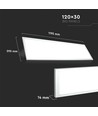120x30 LED paneel, 45W - 80lm/W, witte rand, IP20 binnenshuis