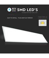 120x30 LED paneel, 45W - 80lm/W, witte rand, IP20 binnenshuis