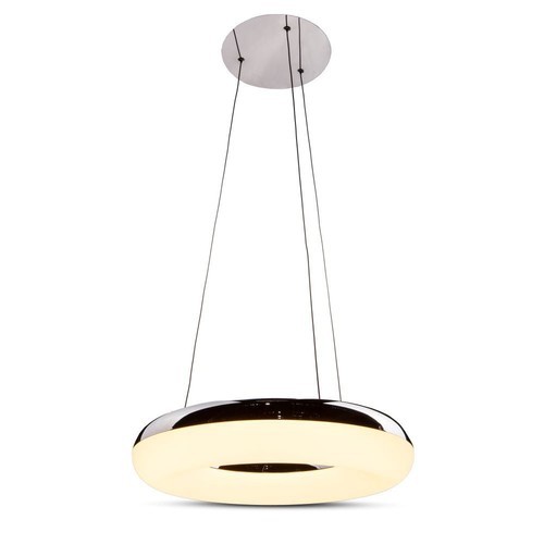 40W LED hanglamp, Ø40cm - 2800lm, 3000K, chroom finish, incl. lichtbron