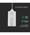 E27 hanglamp in mat wit metaal - Ø13cm, 1 meter snoer, IP20 binnen, 5 jaar garantie