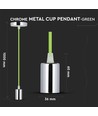 E27 Metalen Hanglamp - Chroom, Groen