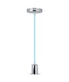 E27 Chroom Metalen Cup Hanglamp - Lichtblauw