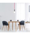 E27 hanglampophanging in chroom met rood snoer - 1m, metalen fitting
