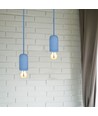 Betonnen hanglamp in blauw - E27 fitting, Ø5cm, zonder lichtbron
