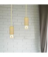 Gele betonnen hanglamp, E27 fitting - Max 60W, Ø5cm, zonder lichtbron