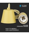 Gele betonnen hanglamp, E27 fitting - Max 60W, Ø5cm, zonder lichtbron