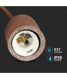 E27 pendel in bruin beton - Ø5cm, zonder lichtbron, max 60W
