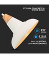 Ø29cm pendellamp van beton en hout - E27 fitting, 1m snoer, IP20 binnen