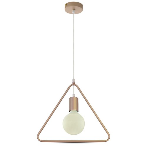 Geometrische driehoekige pendellamp, Champagne goud - E27 fitting, 1m snoer, metaal, max 60W