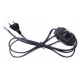 Lichtdimmer met snoer - 1,8m, 5-100W, 230V, draaiknopdimmer, zwart