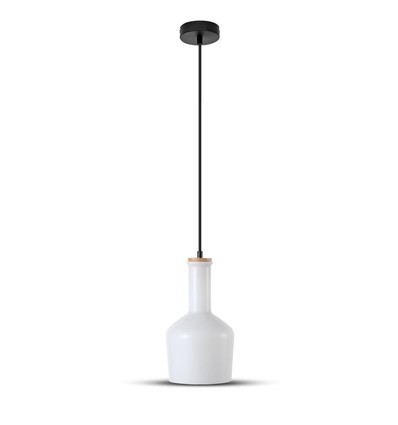 E27 glazen hanglamp - wit