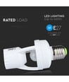 E27 fitting met 360° infrarood bewegingssensor - Max 60W, bereik tot 6m, binnen/buiten