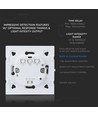 Magnetron bewegingssensor voor wandinbouw - max 300W LED, IP20, wit, instelbare tijd en lichtsterkte