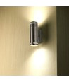GU10 wandlamp met up/down licht - Roestvrij staal, IP44 buiten, zonder lichtbron