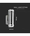 GU10 wandlamp met up/down licht - Roestvrij staal, IP44 buiten, zonder lichtbron