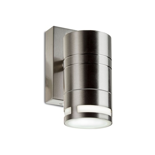 GU10 wandlamp in roestvrij staal - IP44 buiten, glas, zonder lichtbron