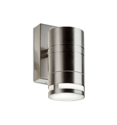 GU10 wandlamp in roestvrij staal - IP44 buiten, glas, zonder lichtbron