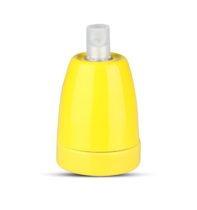 Gele E27 porseleinen fitting - Max 60W, Ø4,7 x 6,4 cm, IP20 binnen