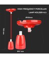Hoogfrequente porseleinen lamp E27 fitting - rood