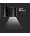 15W LED track spot, RA95 - 24 graden, Zwart, 5 jaar garantie