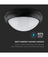 12W LED plafondlamp - IP54, Ø22cm, zwarte rand, 3000K, incl. lichtbron