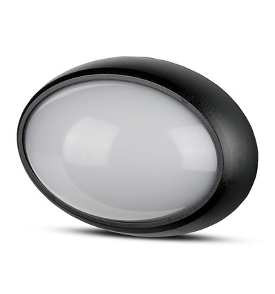 12W ovale LED plafond/wandlamp - IP54, zwart, 3000K, 24,2 x 16,5 cm