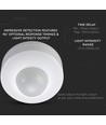 Plafondsensor met handmatige overbrugging - Max 300W, wit, PIR infrarood, IP20 binnenshuis