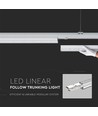 150cm 50W dimbare LED Linear Follow Trunking - 160lm/W, 90°, 4000K, voor railsysteem, gependelde montage