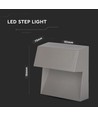 3W LED trapverlichting opbouw - IP65, Grijs, 4000K, 210lm