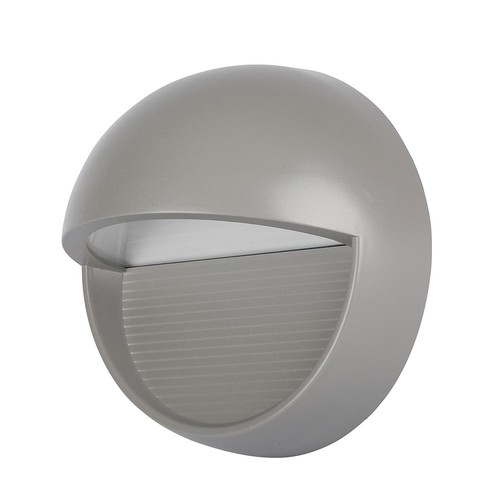 3W LED bolderlamp / trapverlichting, Grijs - Rond, IP65 buiten, 3000K, Ø5,8cm