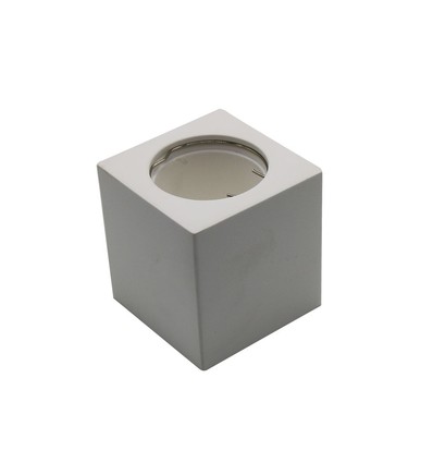 GU10 opbouwspot van gips, vierkant - Wit, 70x70x75mm, overschilderbaar, IP20, zonder lichtbron