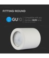 GU10 Ronde gips opbouwlamp - Wit, zonder lichtbron