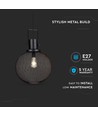 E27 pendellamp van zwart metaalgaas - Ø30cm, modern design, exclusief lichtbron