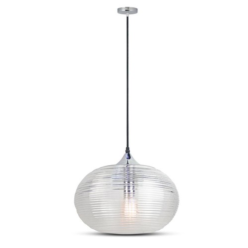 Ø35cm Diamond Cut glazen pendellamp - Transparant, E27 fitting, max 60W, excl. lichtbron