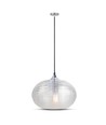 Ø35cm Diamond Cut glazen pendellamp - Transparant, E27 fitting, max 60W, excl. lichtbron