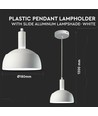 E14 pendelophanging met witte kap - Max. 60W, verstelbaar, modern design, exclusief lichtbron