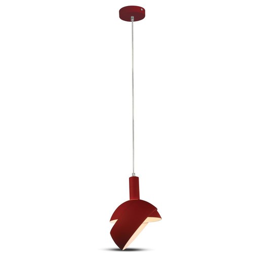 E14 pendelophanging met rode aluminium kap - Max 60W, rood, 180x100x1200mm