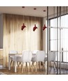 E14 pendelophanging met rode aluminium kap - Max 60W, rood, 180x100x1200mm