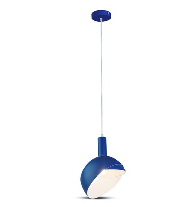 Blauwe E14 pendelophanging met aluminium kap - Max 60W, Ø18cm, IP20, 5 jaar garantie