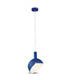 Blauwe E14 pendelophanging met aluminium kap - Max 60W, Ø18cm, IP20, 5 jaar garantie