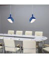 Blauwe E14 pendelophanging met aluminium kap - Max 60W, Ø18cm, IP20, 5 jaar garantie