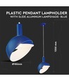 Blauwe E14 pendelophanging met aluminium kap - Max 60W, Ø18cm, IP20, 5 jaar garantie